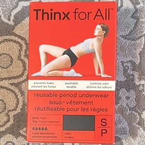 Thinx For All Reusable Period/ Bladder Leaks Underwear. Super Absorbency. Size S